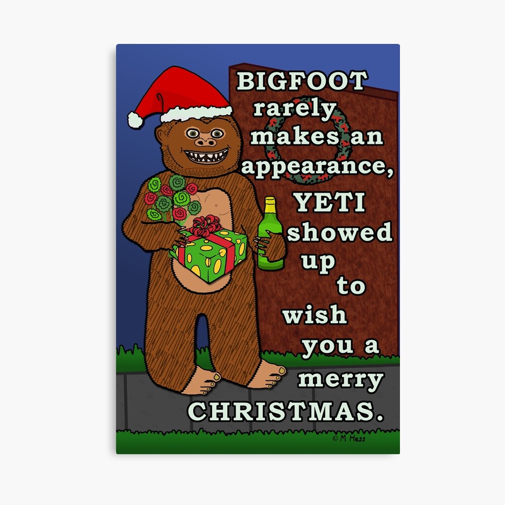 Cute Yeti Drinking Hot Cocoa Blank Holiday Card With Envelope Abominable  Snowman Big Foot Christmas Card Fun Winter Themed Xmas Card 