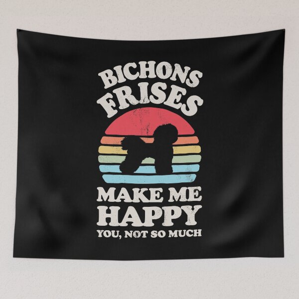 Item preview, Bichons Frise Make Me Happy Sunset Retro Shirt for Men Women Boys Girls Kids Dog Lover Gifts designed and sold by LiqueGifts.
