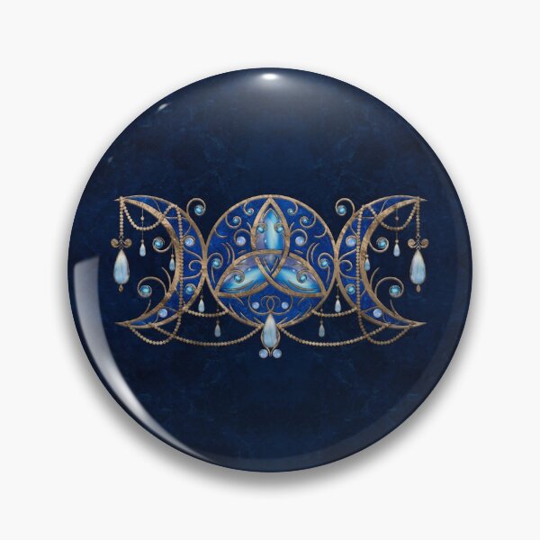 Item preview, Triquetra Triple Moon Ornament with Moonstone designed and sold by k9printart.