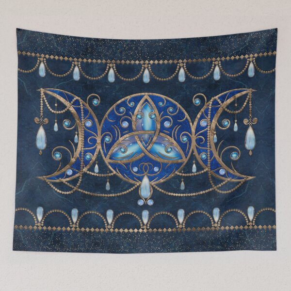 Item preview, Triquetra Triple Moon Ornament with Moonstone designed and sold by k9printart.