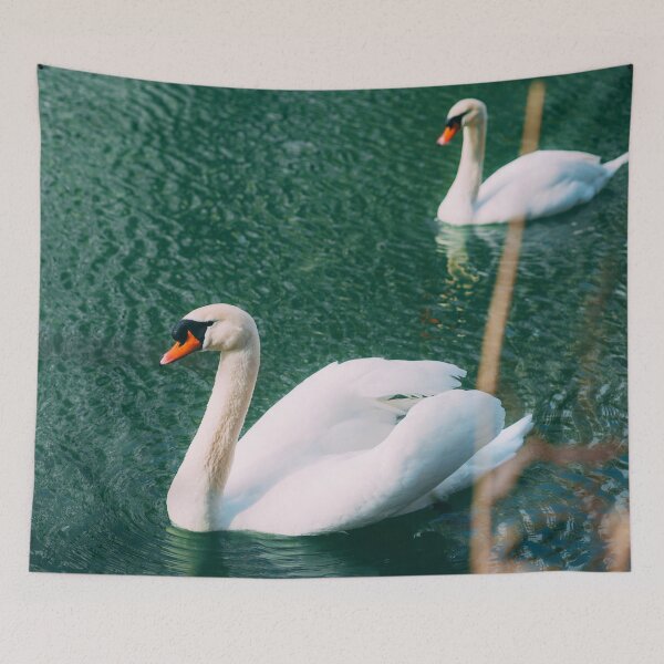 Item preview, Couple Swan Swimming In The River designed and sold by JTS STORE.