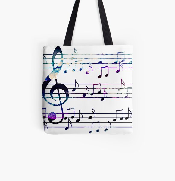 Music Notes All Over Print Tote Bag