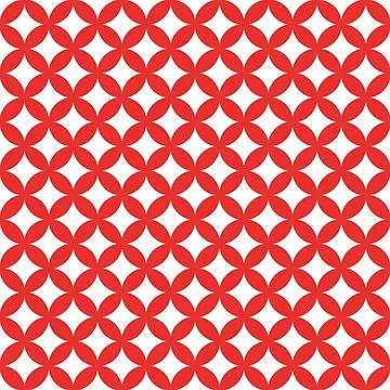 Artwork thumbnail, Royal Red Retro Circle Pattern by Rizwana Khan