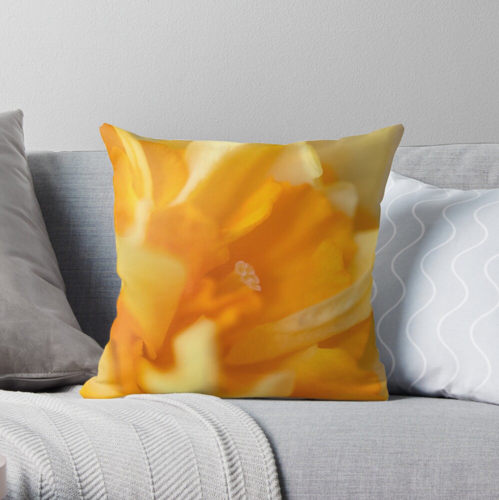 Double Daffodil Throw Pillow