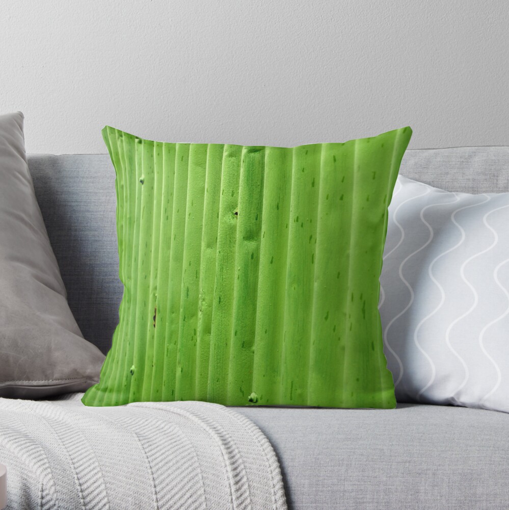 Green Ripples Throw Pillow