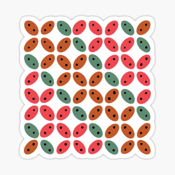 Modern Colorful Batik Kawung Sticker