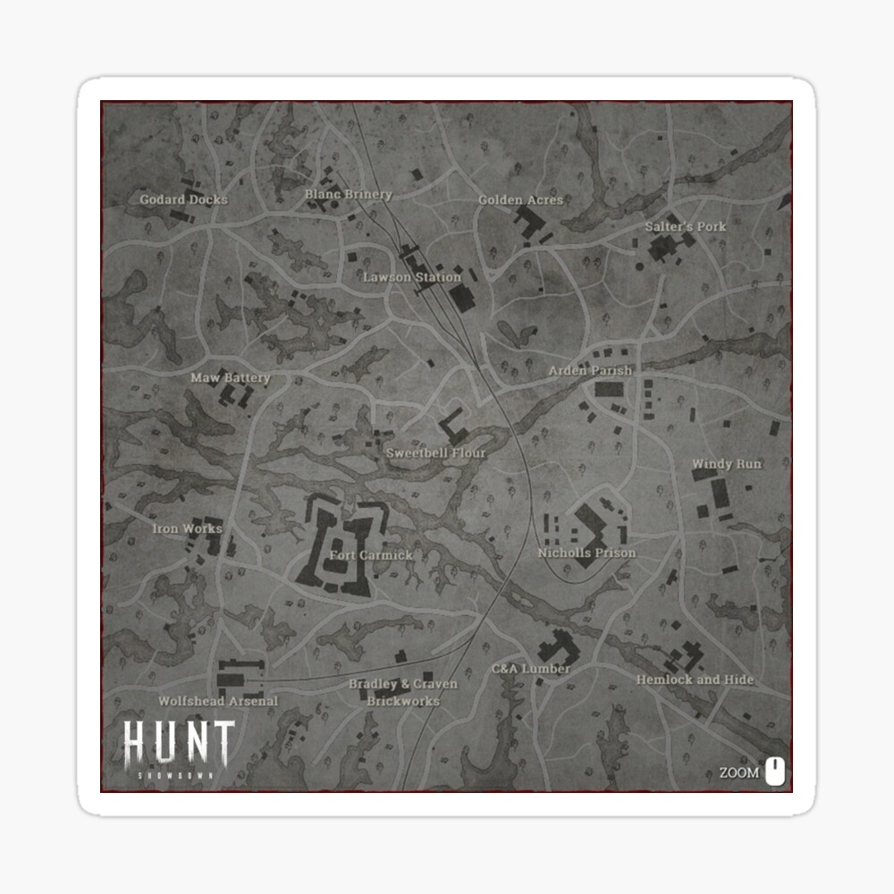 Hunt Showdown Map Lawson Delta Poster By Man Os Redbubble