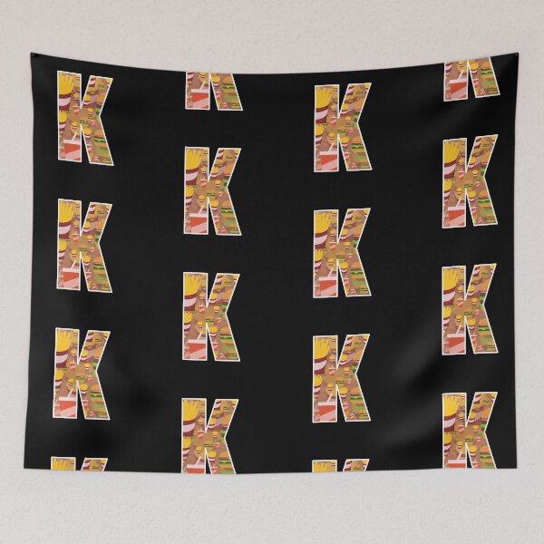 Item preview, Letter K - Burger Fries and Soda - Fast Food Pattern Art designed and sold by dylanxh.