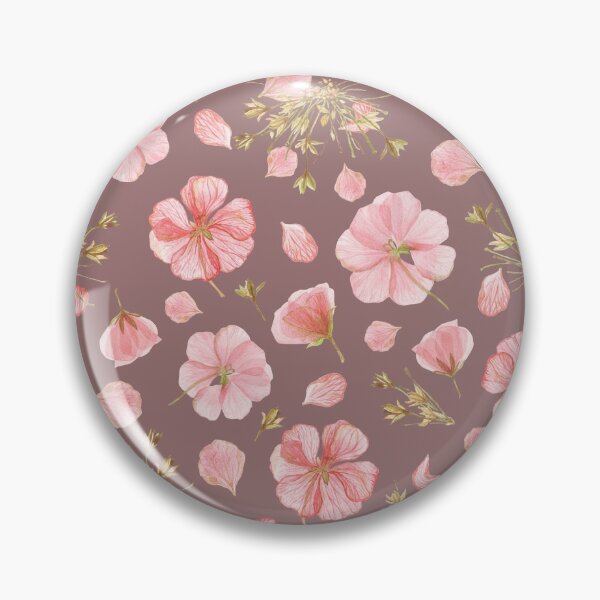 Item preview, Pressed geranium watercolor seamless pattern dark designed and sold by Yulia Chepurova.