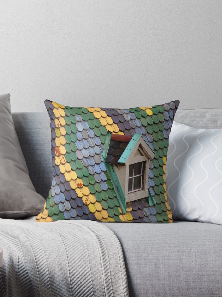 Thumbnail 1 of 3, Throw Pillow, Rooftop Window, St Stephen's designed and sold by Tiffany Dryburgh.