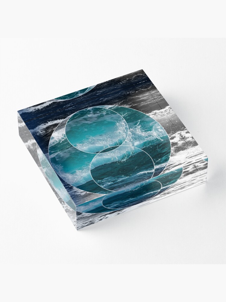 Alternate view of Waves Polyscape Acrylic Block