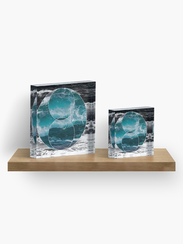 Alternate view of Waves Polyscape Acrylic Block
