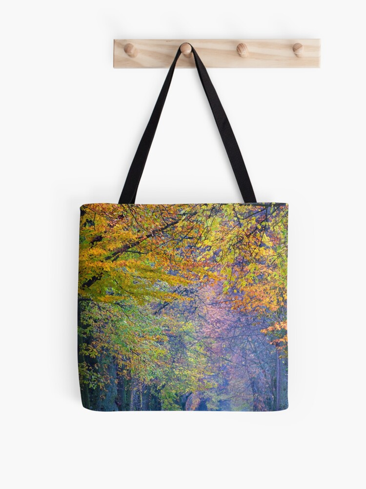 Thumbnail 1 of 2, Tote Bag, Misty Autumn Leaves designed and sold by Tiffany Dryburgh.