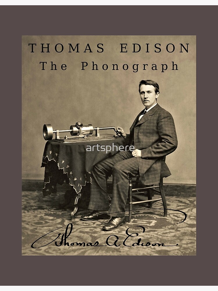 EDISON PHONOGRAPH; Vintage Pictorial Advertising Print Poster for