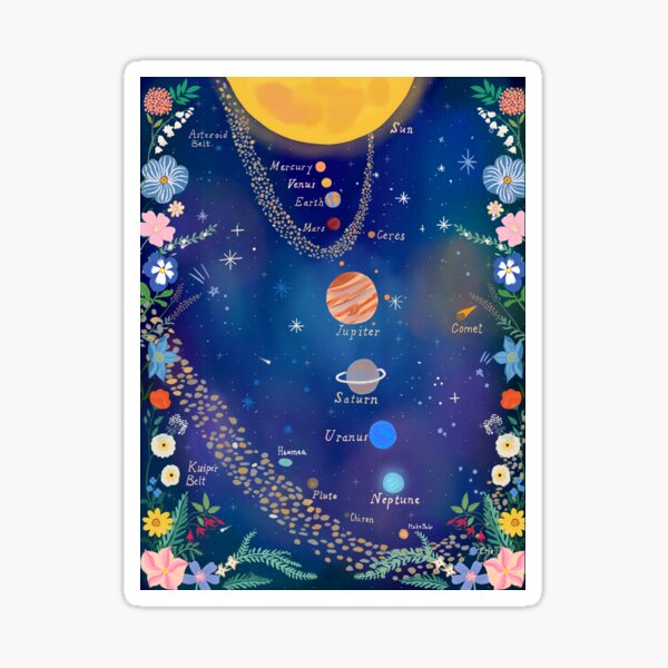 Item preview, Our Solar System with Flowers designed and sold by taika tori.