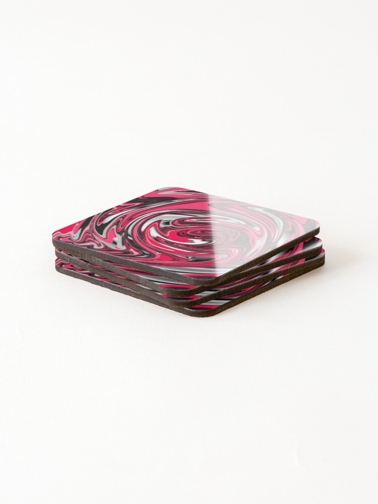 Thumbnail 4 of 5, Coasters (Set of 4), Retro Liquid Chrome Abstract Pattern designed and sold by RomeoSketches.