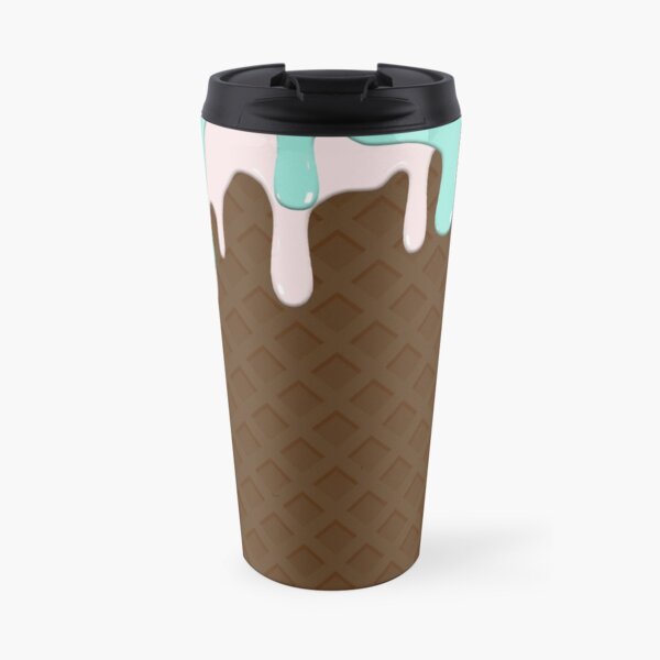 Green & Pink Ice Cream Drip Travel Mug