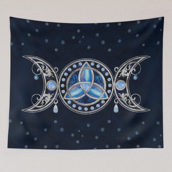 Item preview, Triple Moon Triquetra Ornament with Moonstone designed and sold by k9printart.