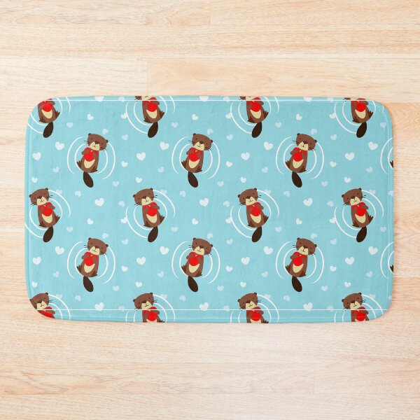 Item preview, Sea Otter Pattern | Cute Beaver Hold Heart Seamless Pattern designed and sold by graphic-genie.