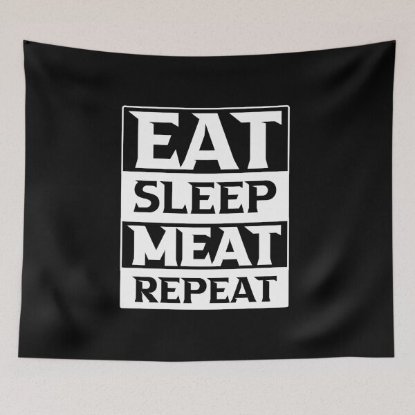 Item preview, Eat Sleep Smoke Meat Repeat Funny BBQ Smoker Pitmaster Chef designed and sold by wackodesign.