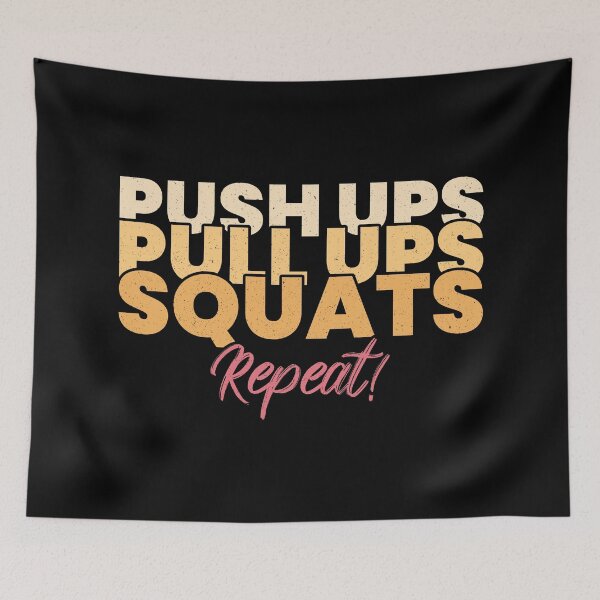 Aperçu de l'œuvre Exercice Push Ups Pull Ups Squats Répéter créée et vendue par WPahat.