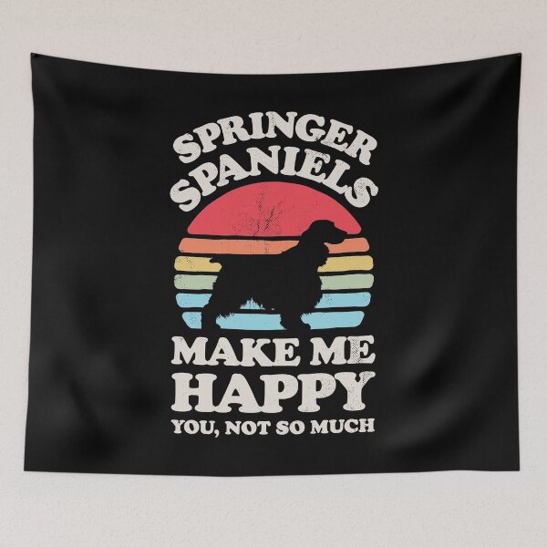 Item preview, English Springer Spaniels Make Me Happy Sunset Retro Shirt for Men Women Boys Girls Kids Dog Lover Gifts designed and sold by LiqueGifts.