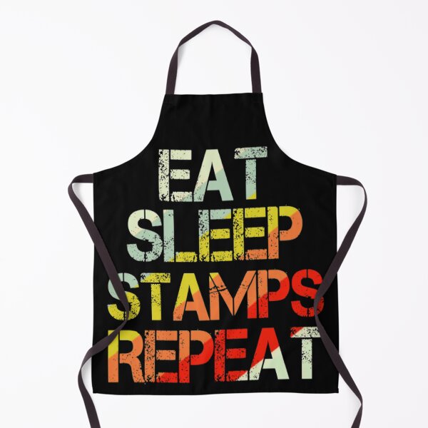 Item preview, Retro Vintage 70s 60s Eat Sleep Stamps Repeat designed and sold by AYACHI90.