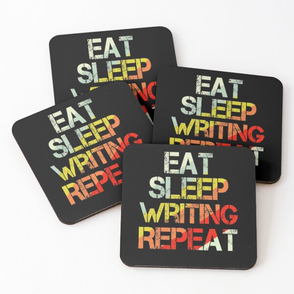 Item preview, Retro Vintage 70s 60s Eat Sleep Writing Repeat  designed and sold by AYACHI90.