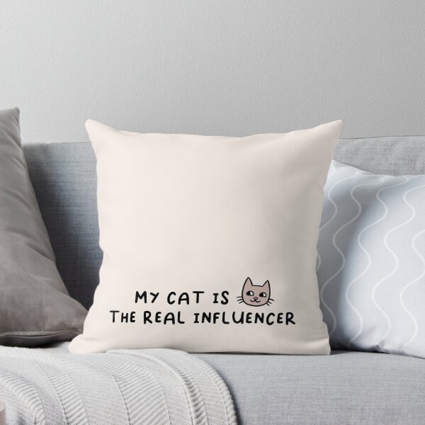 Aperçu de l'œuvre Mon chat est la vraie citation d'influenceur avec illustration créée et vendue par Fotografille.