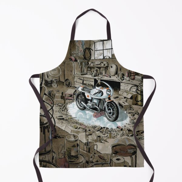 Item preview, Motorbike in the workshop designed and sold by ErnstCartoon.
