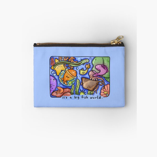 Item preview, It's a Big Fish World Underwater Aquarium Sharks Eel Jelly Fish Shrimp Watercolor designed and sold by ShelliesWorld.