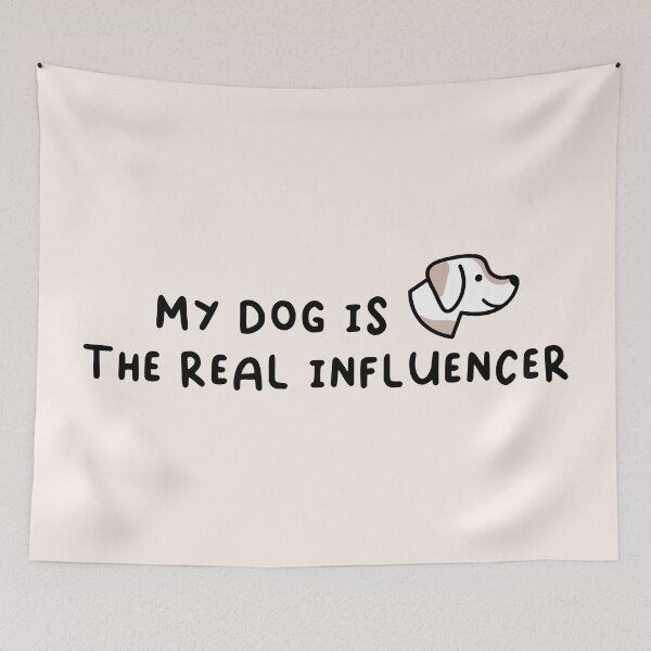 Item preview, My Dog Is The Real Influencer Quote With Illustration designed and sold by Fotografille.