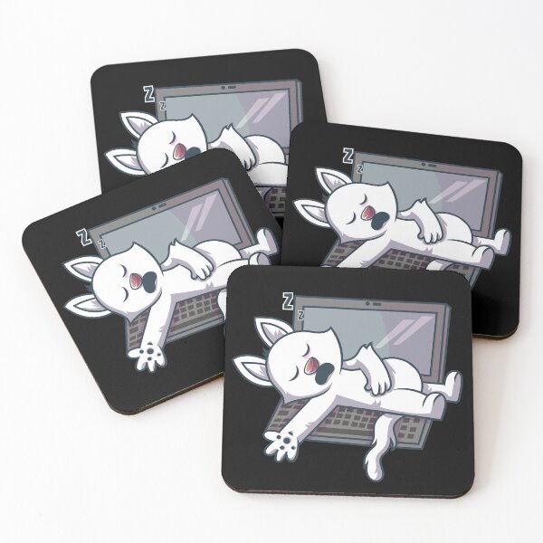 Item preview, White Cat Sleeping On Laptop designed and sold by ClawfulCat.