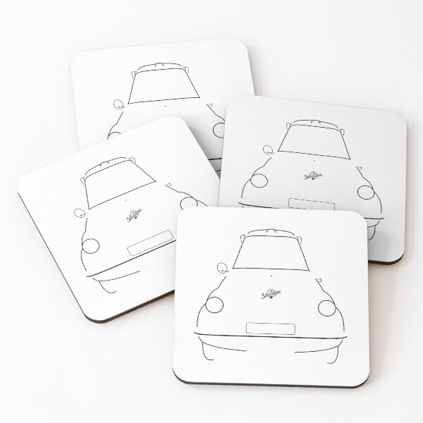 Item preview, Scootacar classic British three wheeler microcar black outline graphic designed and sold by soitwouldseem.