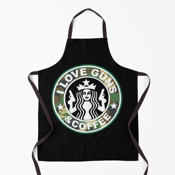 Item preview, I love guns and coffee camo green black and white star designed and sold by pneuf.