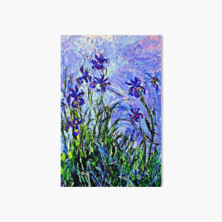 Monet Masterpiece - Irises, painting by Claude Monet Art Board Print
