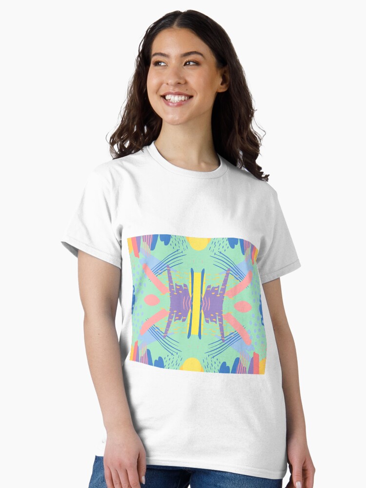 Thumbnail 2 of 7, Classic T-Shirt, Fun Splash of Abstract Color Pattern designed and sold by DesignsbyEH.