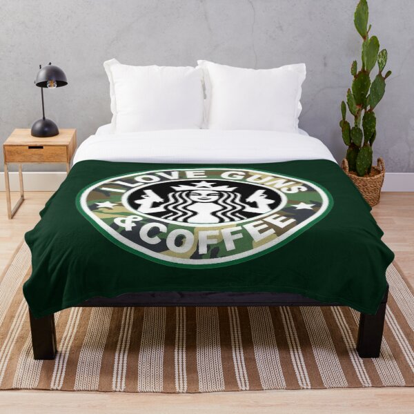 Item preview, I love guns and coffee camo dark green and white star designed and sold by pneuf.