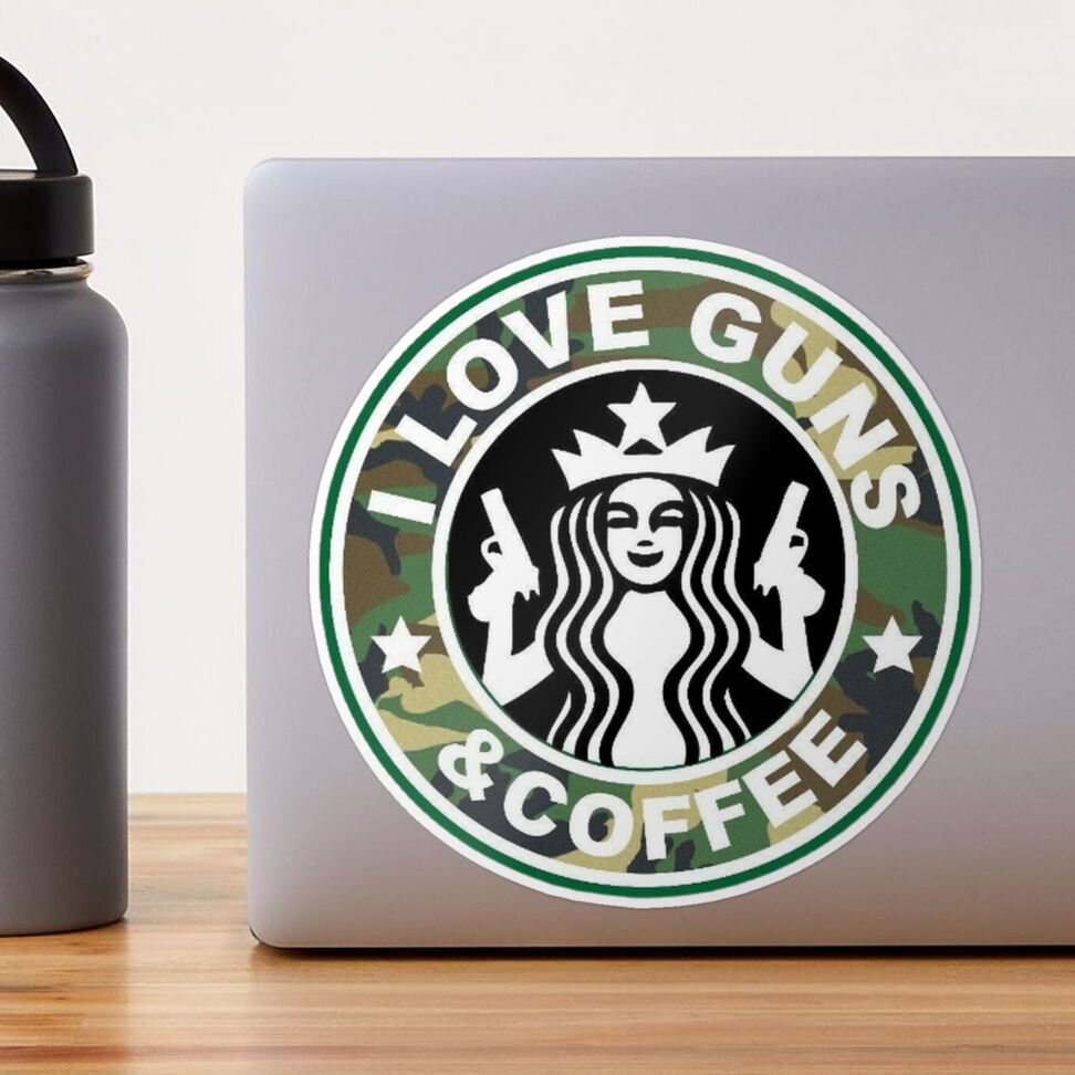 I love guns and coffee starbucks Travel mug