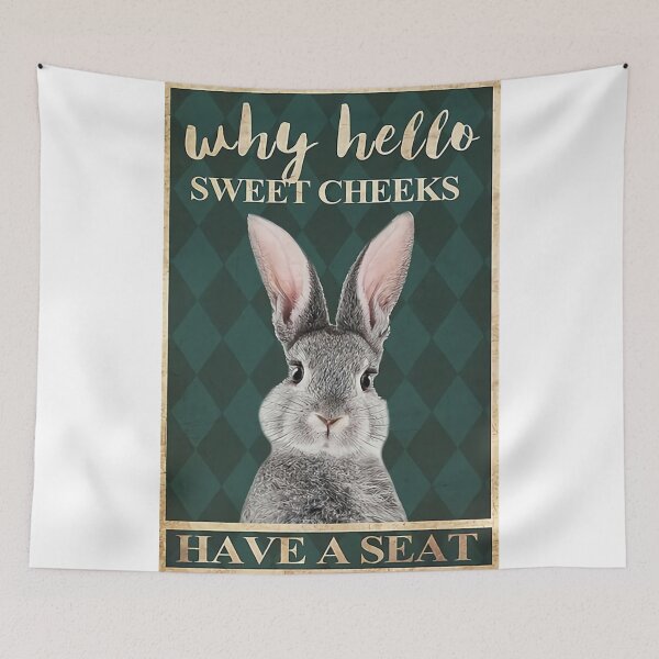 Item preview, White Rabbit Why Hello Sweet Cheeks Have A Seat designed and sold by faraspirre.