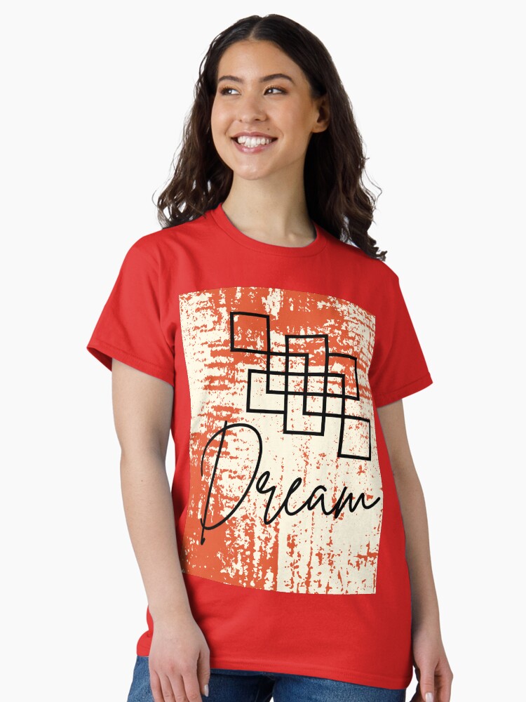 Thumbnail 2 of 7, Classic T-Shirt, Orange Black Abstract Dream designed and sold by DesignsbyEH.