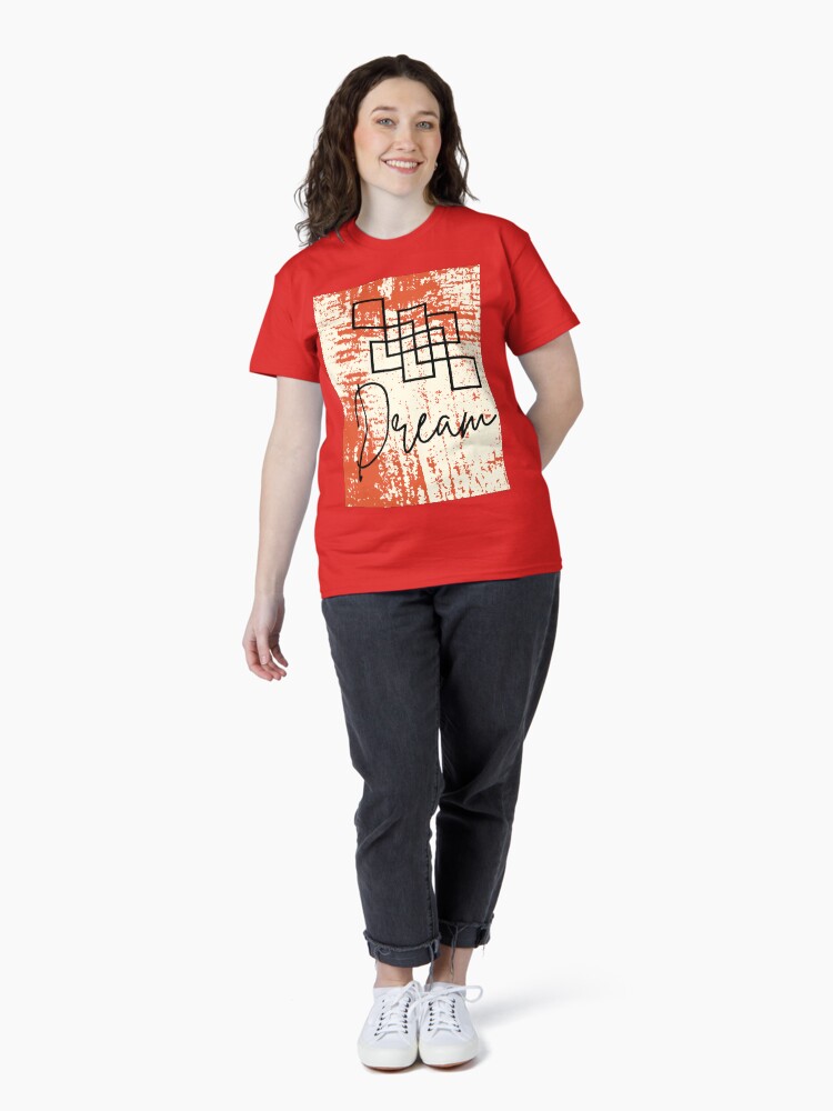 Thumbnail 4 of 7, Classic T-Shirt, Orange Black Abstract Dream designed and sold by DesignsbyEH.