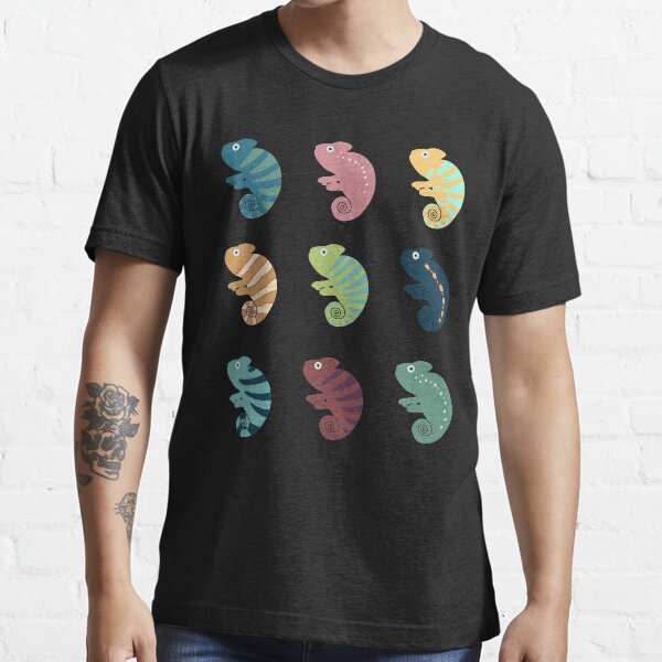 Chameleon Reptile Lizard For Herping And Herpetology Lovers Pattern And Sticker Pack Essential T-Shirt