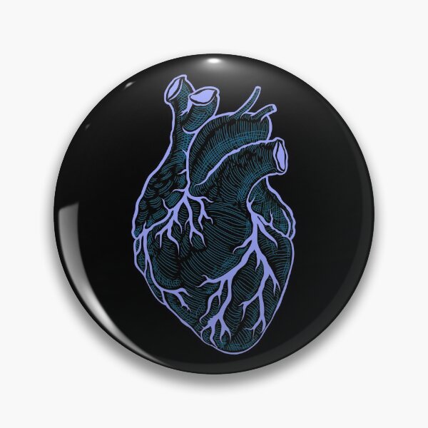 Item preview, Anatomical heart blue - black background designed and sold by artsy-cici.