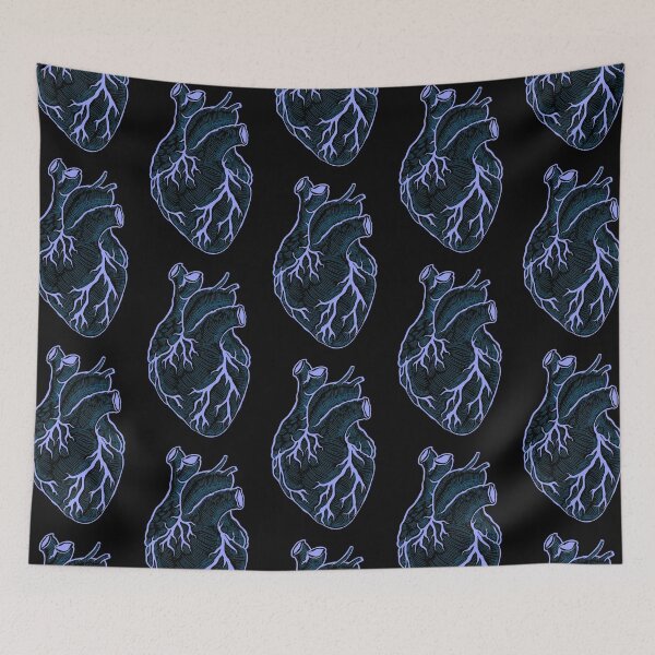Item preview, Anatomical heart blue - black background designed and sold by artsy-cici.