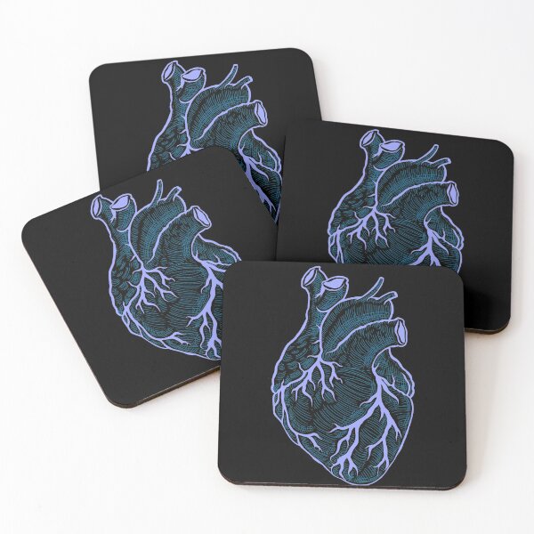 Item preview, Anatomical heart blue - black background designed and sold by artsy-cici.