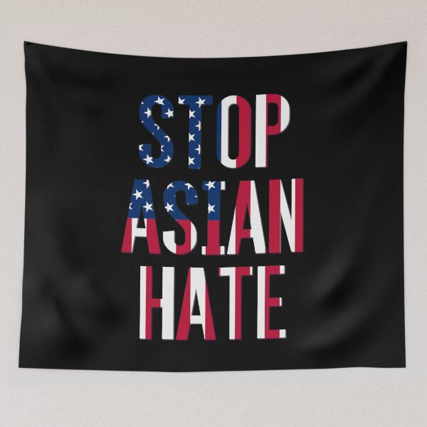 Item preview, Stop Asian Hate with an American flag  AAPI Asian Lives Matter Sticker designed and sold by R.U BOLD.