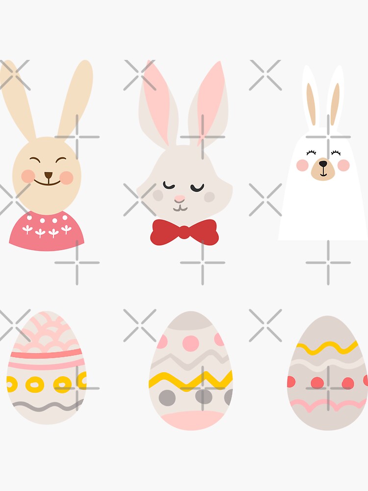Thumbnail 3 of 3, Sticker, Easter theme - Easter bunny egg designed and sold by Fatamimosh.