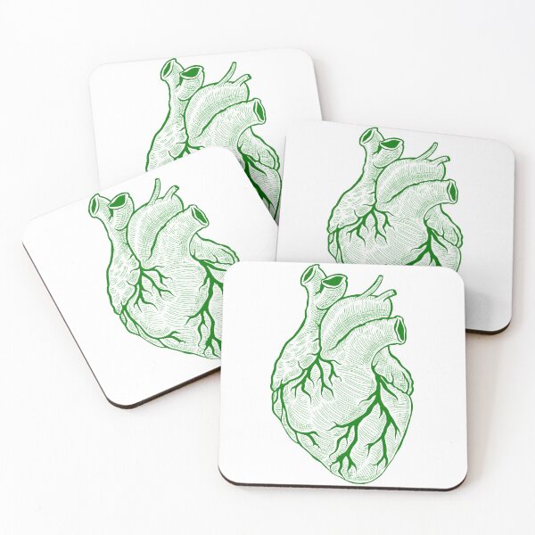 Item preview, Anatomical heart green - white background designed and sold by artsy-cici.