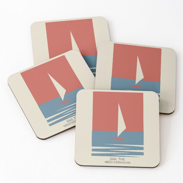 Item preview, SAIL THE MED Mediterranean Vintage Travel Poster  designed and sold by adrienne75.